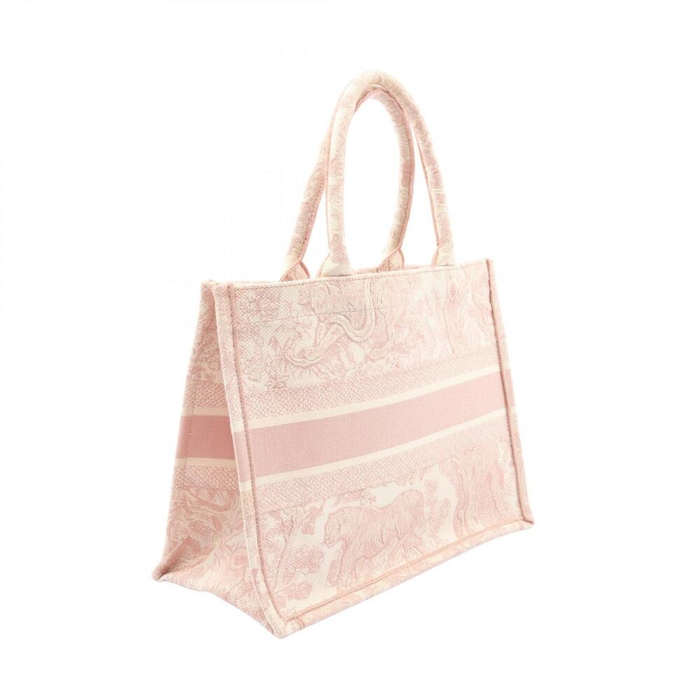 Dior Book Tote Toile de Jouy Canvas Bag Pink Ivory White - Picture 2 of 7